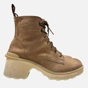 SOREL Hi-Line Platform Chunky Heel Lace up Ankle Boot 9